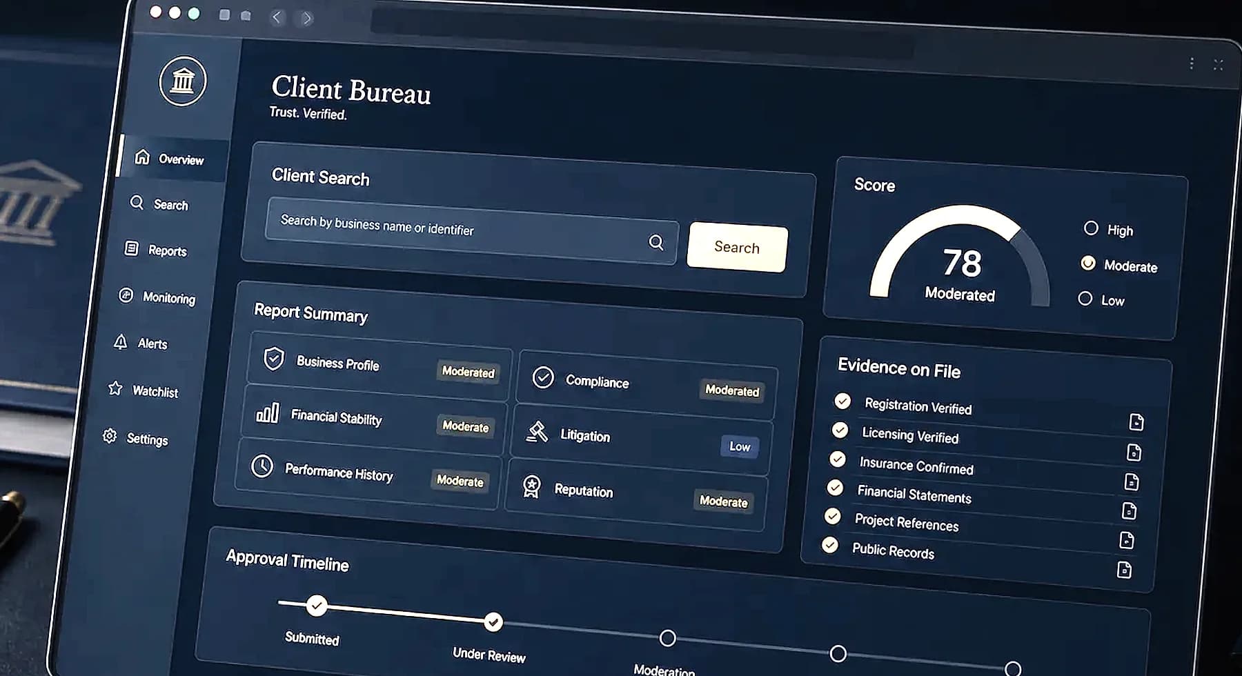 Client Bureau premium platform preview for contractors and service businesses.